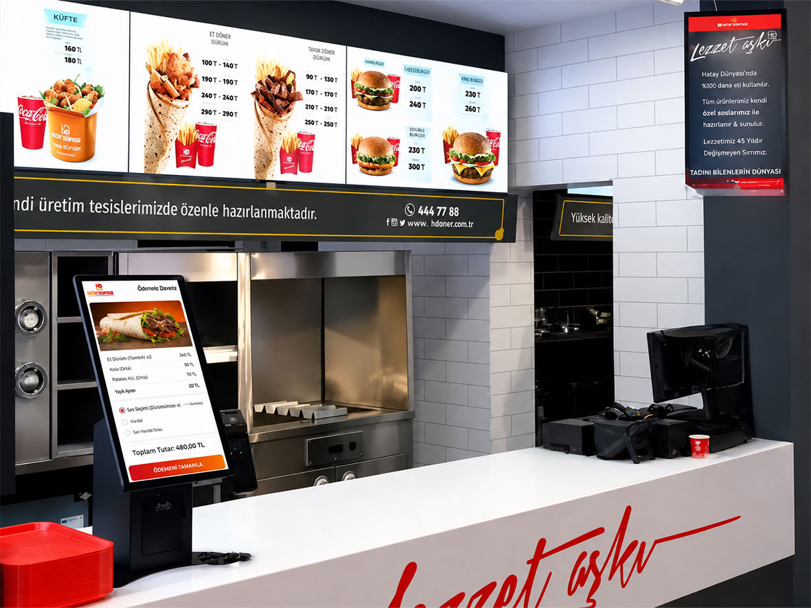 Self-Servis Sipariş Kiosku ve Menuboard Çözümleri