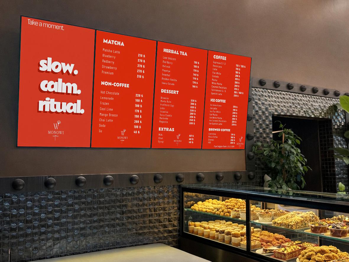 Monowi Cafe Menuboard Projesi